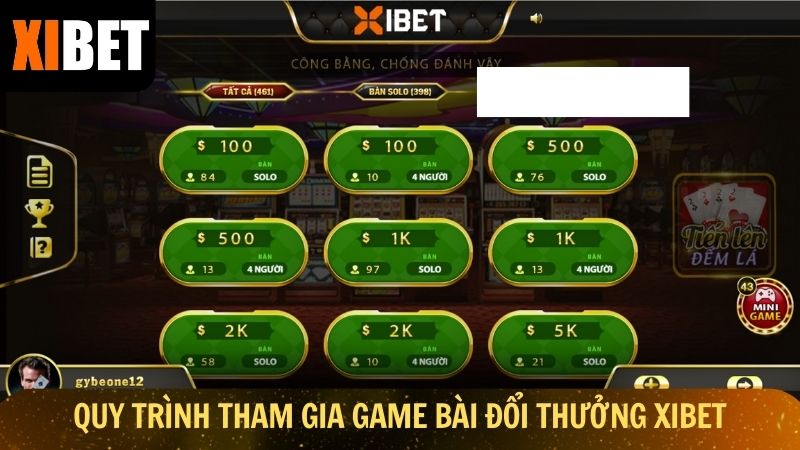 Quy trình tham gia game bài đổi thưởng Xibet