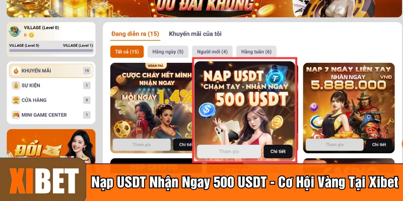 nạp USDT nhận ngay 500 USDT